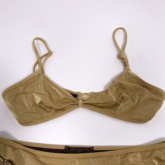 LOUIS VUITTON Gold Lurex S/S 2006 Bikini with Gold Charms - Picture 7 of 14